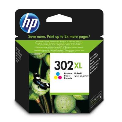 Hp 302XL-F6U67AE Renkli Orijinal Kartuş Yüksek Kapasiteli - 1