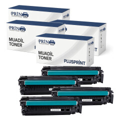 Hp -W2130A /HP Color LaserJet Enterprise X55745 / X57945 Muadil Toner 4 Renk Chipli - PlusPrint