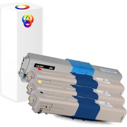 Oki C301DN Muadil Toner 1 Takım 4 Renk A+Plus - Plusprint